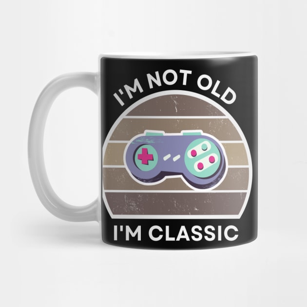 I'm not old, I'm Classic | Game Controller | Retro Hardware | Sepia | Vintage Sunset | '80s '90s Video Gaming by octoplatypusclothing@gmail.com